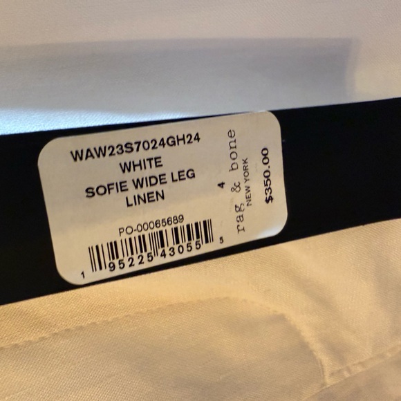 Rag & Bone Sofie wide leg pant white linen NWT - Picture 8 of 13